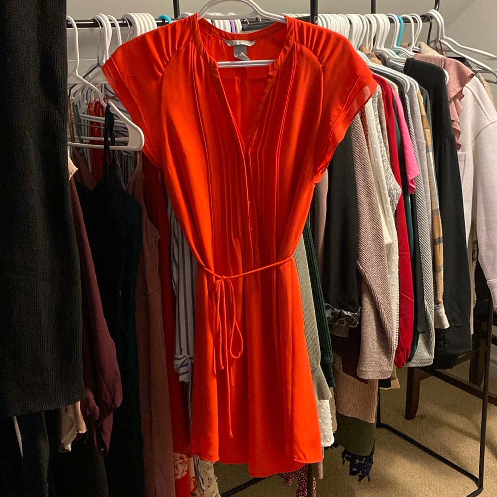 H&M Bright Orange Red Mini Dress size 4